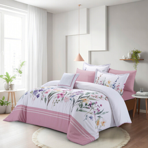 سيت لحاف فلنتيني مشجر نفرين 7 قطع VALENTINI/COMFORTER SET PRINTED/KING/7PCS