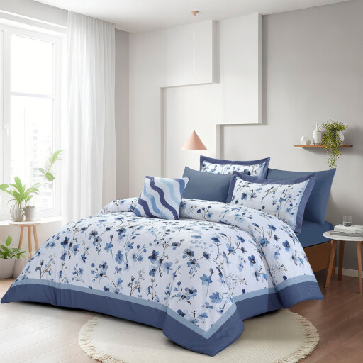 سيت لحاف فلنتيني مشجر نفر 5 قطع COMFORTER SET  SINGLE 180X230 CM (5PCS)PRINTED)