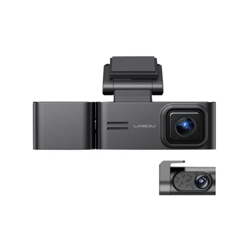 كاميرا سيارة بنظام تسجيل ثلاثي القنوات (أمامية، مقصورة، خلفية) 3-Channel Dash Cam (Front, Rear & Inside)