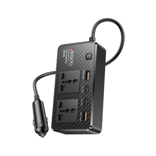 سيار كهربائي للسيارات 12V To 200V Independent Switch Multiple Protections USB QC3.0+TC PD Fast Charging Car Inverter