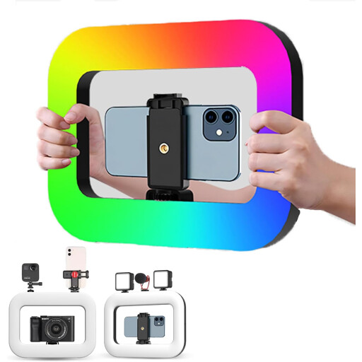 إضاءة RGB محمولة YM200 بقياس 10 إنش مع حامل للهاتف YM200 RGB Handheld Ring Fill Light 10 Inch with Phone Holder