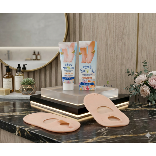 كريم علاج تشقق الكعبين مع جوارب سيليكون Heel Crack Treatment Cream with Silicone Socks