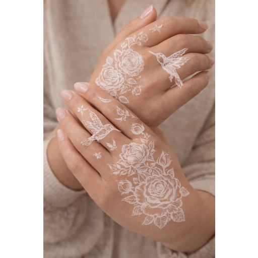 طبعات حنه بيضاء white henna print