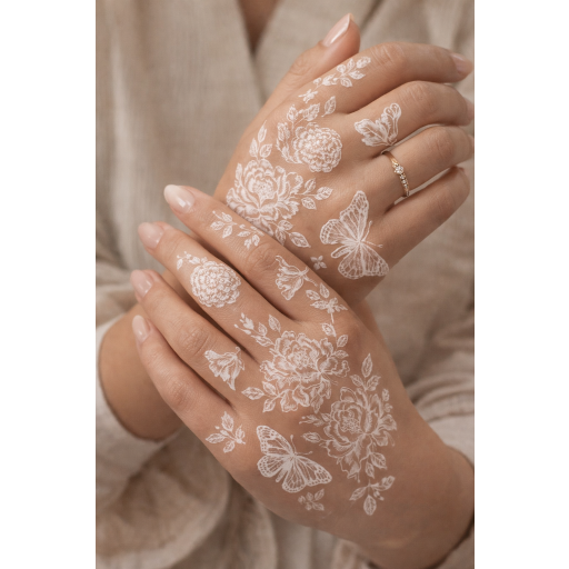 طبعات حنه بيضاء white henna print