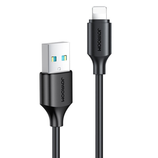 كيبل شحن آيفون جوي رووم قصيرة (25 سم) Joyroom USB-A to Lightning Fast Charging Data Cable 0.25m- Black