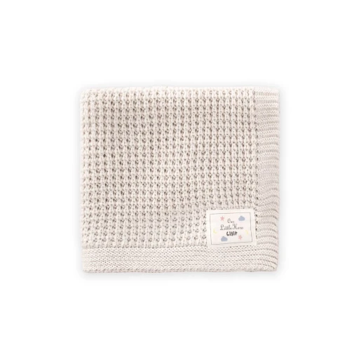 بطانية سيلانيك تريكو للأطفال 80x100 سم - لون إيكرو Selanik Knit Baby Blanket 80x100 cm - Ecru