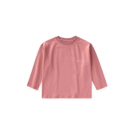 تي شيرت بناتي بأكمام طويلة وشعار - وردي (2-10 سنوات) Girls' Long Sleeve Slogan T-Shirt - Pink (2-10 Years)
