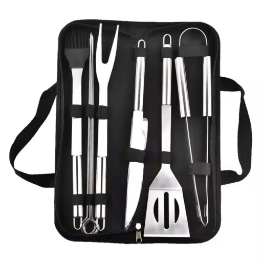 مجموعة أدوات الشواء 6 قطع مع حقيبة 6-Piece BBQ Grill Tools Set with Carry Bag