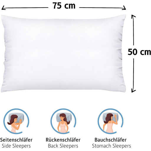 كومفورتك وسادة صلبة 50x75 - قطعتين - ابيض Komfortec Solid Pillow 50x75 - 2 Piece - White
