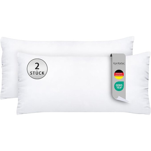 كومفورتك وسادة صلبة 40x80 - قطعتين - ابيض Komfortec Solid Pillow 40x80 - 2 Piece - White