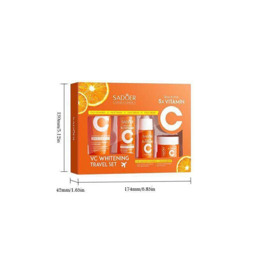 بكج العنايه المتكامله للبشره بالفيتامين c SADOER Vitamin C Whitening Skincare  Set