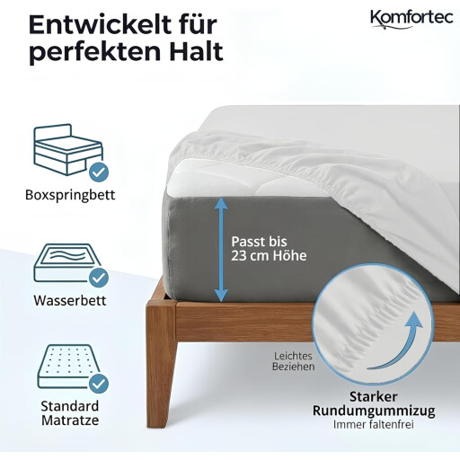 كومفورتك مفرش سرير قطني 90x200 - اسود Komfortec Cotton Bedspread 90x200 - Black