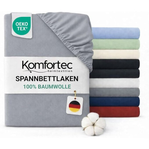 كومفورتك مفرش سرير قطني 90x200 - اسود Komfortec Cotton Bedspread 90x200 - Black