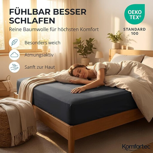 كومفورتك مفرش سرير قطني 180x200 رمادي GrayKomfortec Cotton Bedspread 180x200