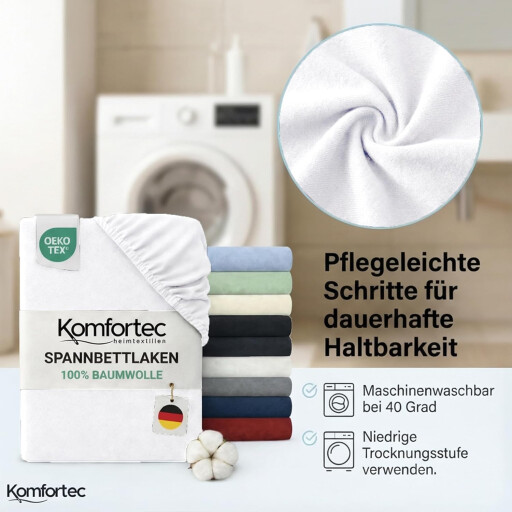 كومفورتك مفرش سرير قطني 200x200 - اخضر Komfortec Cotton Bedspread 200x200 - Green