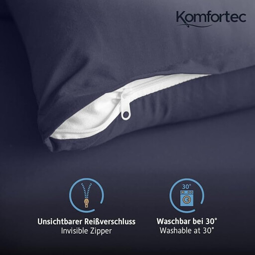 كومفورتك غطاء وسادة 40*80 - قطعتين - رمادي Komfortec Pillow Cover 40*80- 2 Piece - Grey