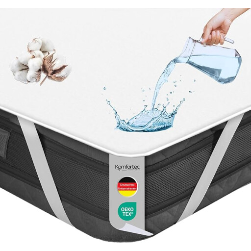كومفورتك غطاء مرتبة 90x200 - ابيض Komfortec Mattress Cover 90x200 - White