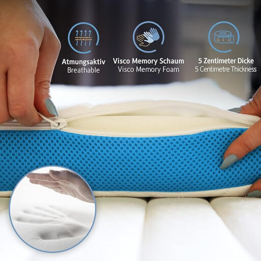 كومفورتك مرتبة طبية 180x200x7.5 - ابيض Komfortec Memory Foam Mattress 180x200x7.5 - White