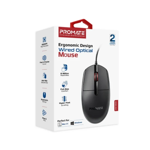 PROMATE PROMATE Ergonomic Wired Optical Mouse