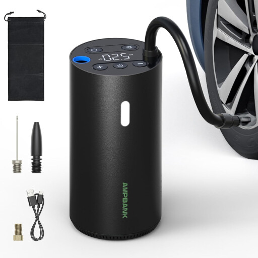 منفاخ إطارات ذكي محمول 150PSI شاشة LED بطارية قوية Portable Smart Tire Inflator 150PSI LED Display Powerful Battery