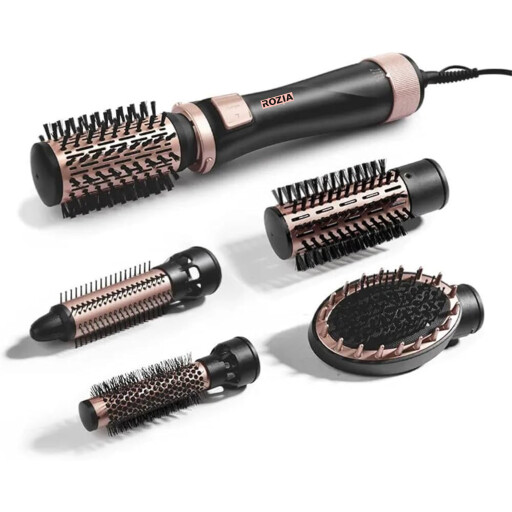 مصفف شعر روزيا دوار 5 في 1 احترافي Rozia 5-in-1 Professional Rotating Hair Styler