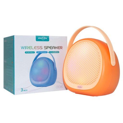 سماعة بلوتوث محمولة جريت نايس صوت قوي مع اضاءة Great Nice portable Bluetooth speaker with powerful sound and lighting.