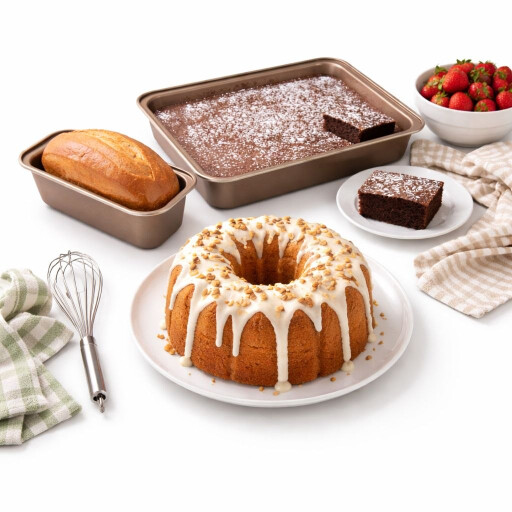 طقم قوالب خبز وكيك غرانيت 3 قطع Granite Baking & Cake Mold Set (3 Pieces)
