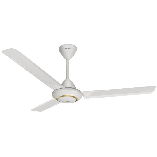مروحة سقفية ”56 بثلاث شفرات - أبيض مع حلق ذهبي Ceiling Fan 56” with 3 Blades - White With Gold