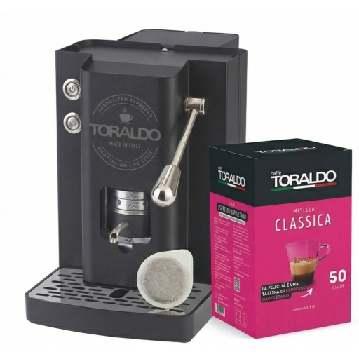 جهاز القهوة كبسول روك (أسود) + كبسوللات كلاسيكا 50 كبسولة Cialde Rock Machine (Black) + Cialde Classica 50 pz