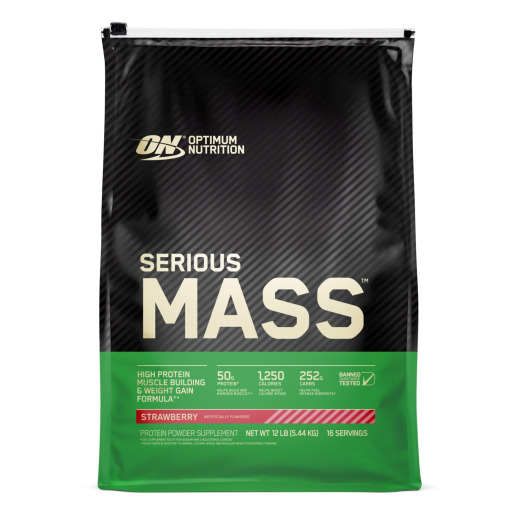 سيريوس ماس لزيادة وزن بنكهة الفراولة 5.44 كغم Serious Mass Strawberry 5.44 Mass Gainer