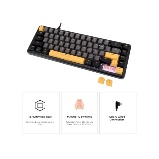 gameon Gameon Volt Series gomgk68-rs 60 Rgb Magnetic Wired Gaming Keyboard