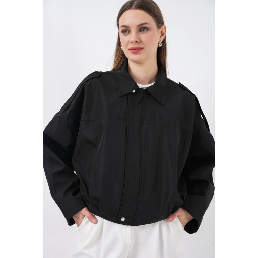 Women's Oversize Short Jacket 0732 - Black