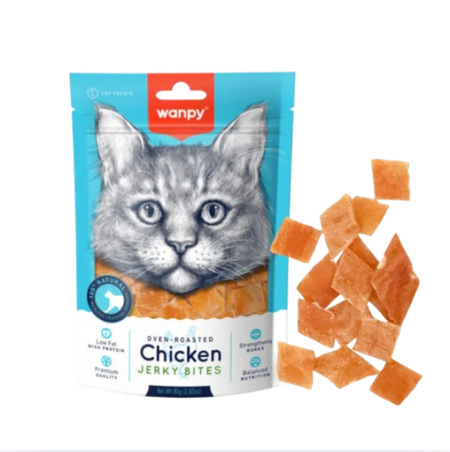 سناك قطط  دجاج مجفف - قطع صغيرة Chicken Jerky Bites Cat Treats