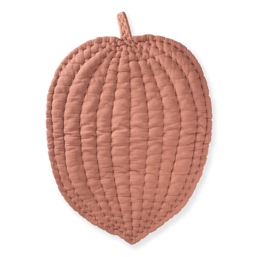 بساط لعب أطفال من الموسلين بتصميم ورقة شجر (مغسول) - لون قهوة Muslin Leaf Baby Play Mat (Washed) - Coffee