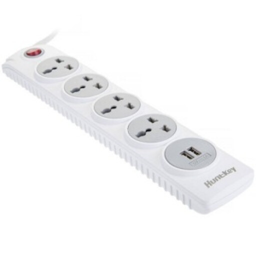 موزّع كهربائي Huntkey SUL507 – 4 منافذ + 2 USB بطول 3 متر Huntkey SUL507 Power Strip – 4 Sockets + 2 USB, 3m