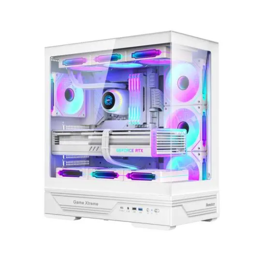 كيس ألعاب هانت كي (Huntkey) موديل Fortune GX760A مع 3 مراوح ARGB Huntkey Fortune GX760A Gaming Case with 3 ARGB Fans - Mesh Front