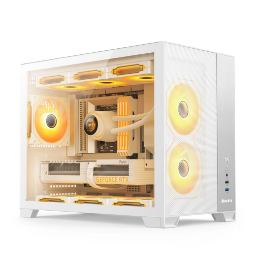 كيس ألعاب هانت كي (Huntkey) موديل Wind F820 مع 3 مراوح ARGB Huntkey Wind F820 Gaming Case with 3 ARGB Fans - Mesh Front