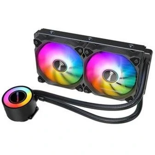 مبرد مائي هانت كي (Huntkey) موديل Tiger Shark GX240R أسود - 240 ملم Huntkey Tiger Shark GX240R ARGB Liquid CPU Cooler - 240mm Black