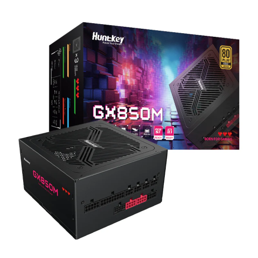 باور سبلاي هانت كي (Huntkey) موديل GX850M بقوة 850 واط ذهبي Full Modular Huntkey GX850M 850W 80 Plus Gold Full Modular Power Supply - Black