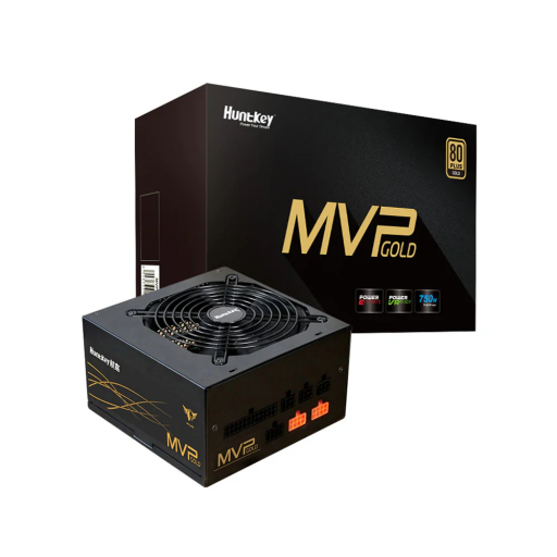 باور سبلاي هانت كي (Huntkey) موديل MVP K750 بقوة 750 واط ذهبي Full Modular Huntkey MVP K750 750W 80 Plus Gold Full Modular Power Supply - Black