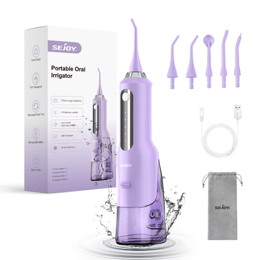 سيجوي جهاز تنظيف الأسنان بالماء لاسلكي قابل للشحن 270 مل sejoy Rechargeable Wireless Water Flosser