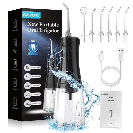 سيجوي جهاز تنظيف الأسنان بالماء لاسلكي 350 مل sejoy Cordless Water Flosser 350ml