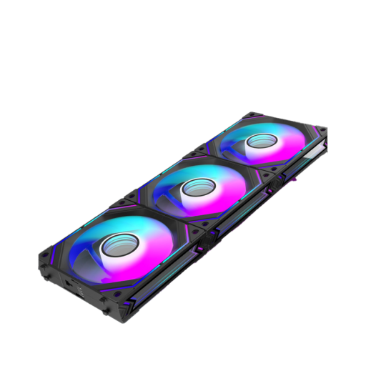 طقم مراوح كيس إنفينيتي (Infinity) قياس 120 ملم ARGB+PWM (3 في 1) لون أسود Infinity 3-in-1 ARGB+PWM Case Fan Kit - 120mm - Mirror Effect - Black