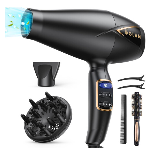 مجفف شعر احترافي GLAM أيوني سريع التجفيف 2300 واط GLAM Professional Ionic Fast Drying Hair Dryer 2300W