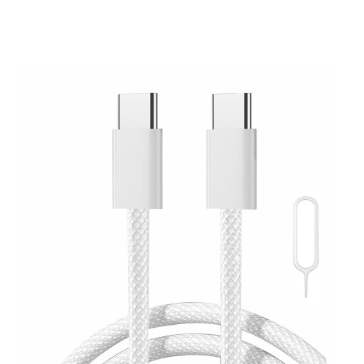 كيبل تايب سي سريع 60 واط مجدول متين بطول متر 60W Fast Type-C Cable, Durable Braided, 1 Meter Length