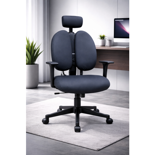 كرسي مكتب طبي مريح مزدوج الدعم مع مسند رأس Ergonomic Dual-Back Office Chair with Headrest
