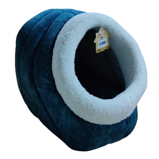 سرير حيوانات أليفة "كوخ" مخملي Plush Pet Cave Bed