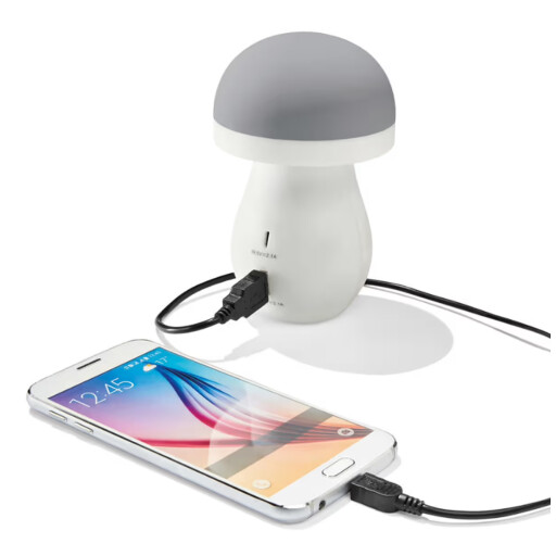 شاحن متنقل سلفر كرست بتصميم فطر مع إضاءة LED Silver Crest Mushroom Design Portable Charger with LED Light