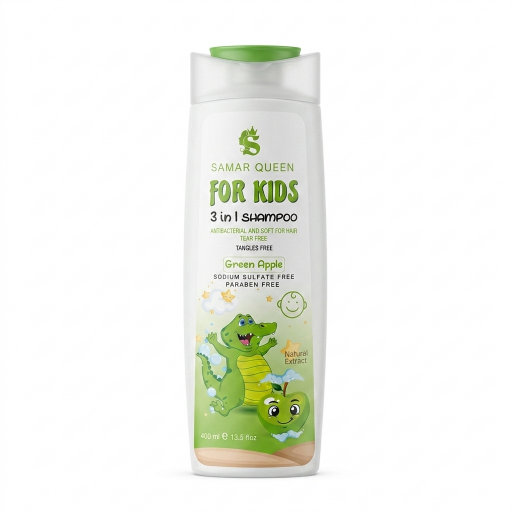شامبو أطفال 3 في 1 برائحة التفاح الأخضر المنعش 3-in-1 baby shampoo with a refreshing green apple scent