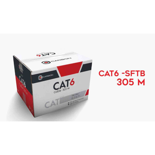 كابل شبكة كاربون CAT6 SFTP نحاس 305 متر Carbon CAT6 SFTP Network Cable 305M Copper